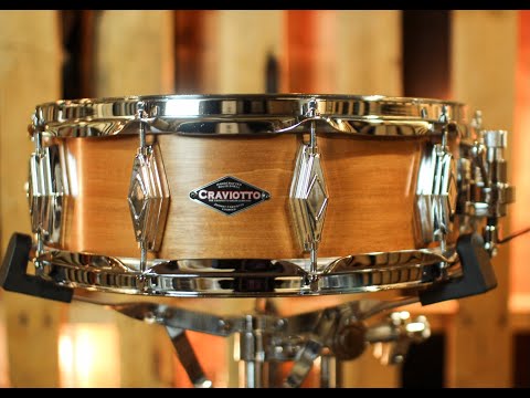Craviotto 5x14 Custom Shop 10-Lug Mahogany Satin Oil Snare Drum image 7