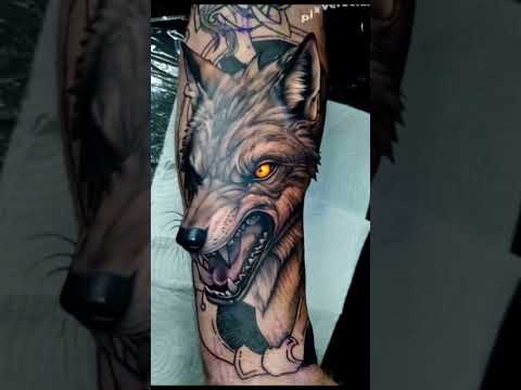 Fenrir bursting through Nordic Knotwork,  part of an ongoing sleeve (Knotwork to be shaded)