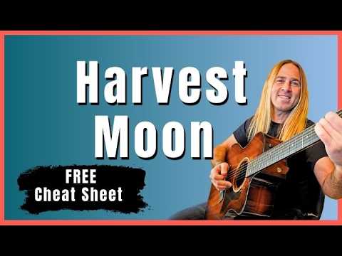 Harvest Moon by Neil Young - Beginner Guitar Lesson Including Intro
