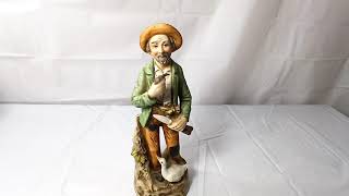 Vintage Homco Porcelain Old Man With Goose Figurine