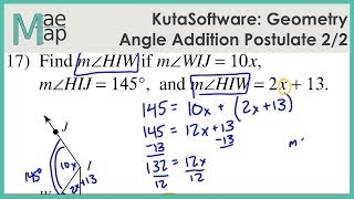 KutaSoftware: Geometry- Angle Addition Postulate Part 2
