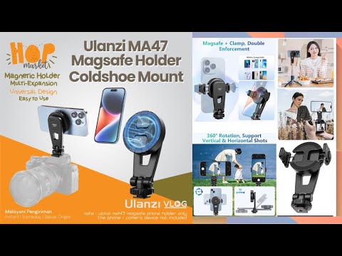 ULANZI MA47 2in1 Magnetic Phone Holder 360 4-Way Rotation Clamp Smartphone Hp Fotografi dan Vlog