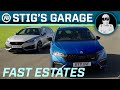 FAST ESTATE CARS: Skoda Octavia VRS vs Cupra Leon Estate 2.0 TSI VZ2 | Stig's Garage ft. Becky Evans