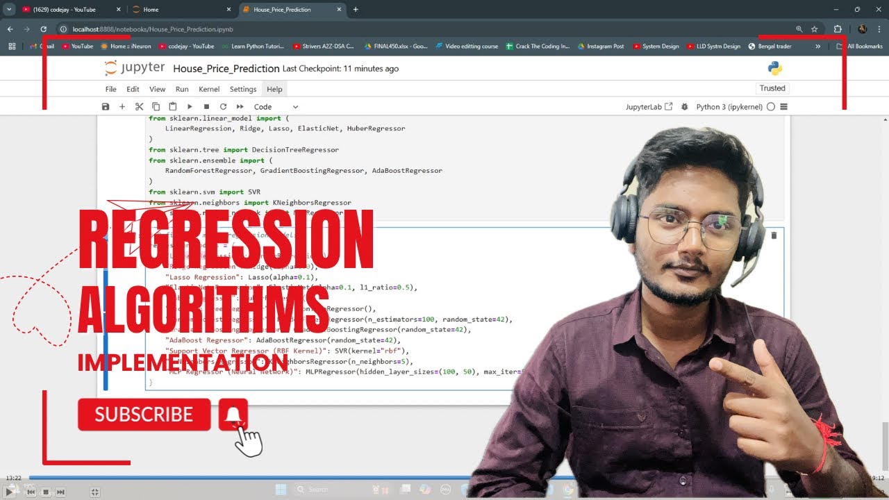 Implementation of Regression Algorithms in Machine Learning | Supervised Learning Algorithms
