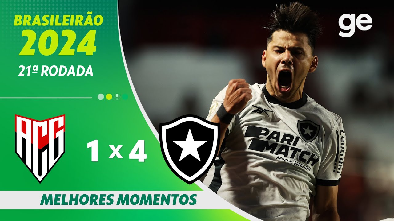 VÍDEO | Gols e melhores momentos da vitória do Botafogo sobre o Atlético-GO por 4 a 1 em Goiânia