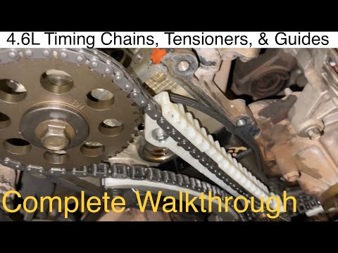 Timing chain, guide, tensioner replacement Mustang, F150, Crown Vic 4.6L 2V Complete step by step