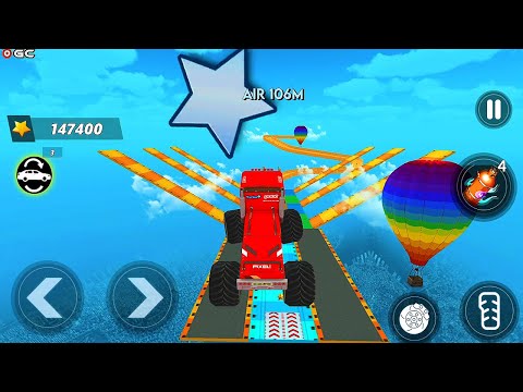 Monster Truck Mega Ramp New Car Racing Stunts 2021 Impossible 3D Xtreme City Car Android GamePlay #4