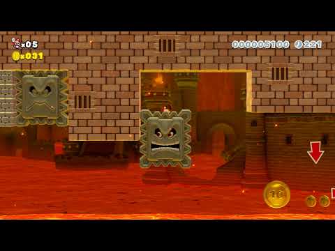 Super Mario Maker 2 - Story Mode - High atop Thwomp Tower (Partrick Shirt Unlock)