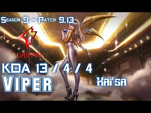 GRF Viper KAI'SA vs EZREAL ADC - Patch 9.13 KR Ranked