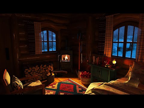 Snöstorm låter med snö och tung vind för sömn, slappna av