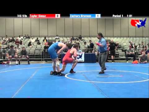 Taylor Simaz vs. Zachary Brunson at 2013 Junior Nationals - FILA - FS