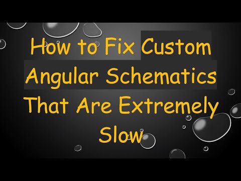 How to Fix Custom Angular Schematics That Are Extremely Slow