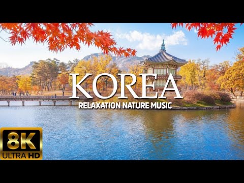 FLYING OVER SOUTH KOREA (8K UHD) - Soothing Music With Stunning Beautiful Nature For Relaxation
