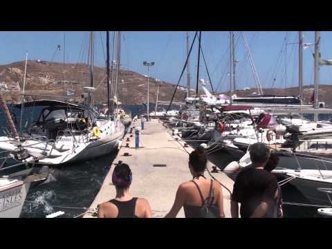 Sailing experience - harbour Serifos (Cyclades) in strong meltemi gusts