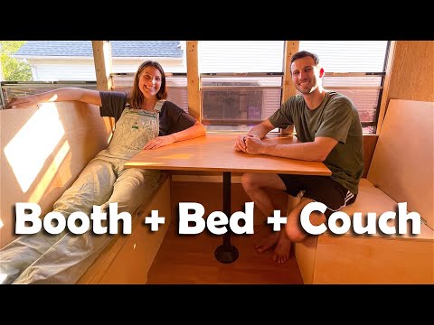 Modular 5-in-1 Skoolie Dinette (Couch, Booth, Guest Bed, and more!) | BUS BUILD EPISODE 39