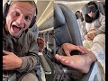 SHE PUTS HER FEET ON HIS SEAT ON THE PLANE BUT HE DOESN T LIKE HER FEET