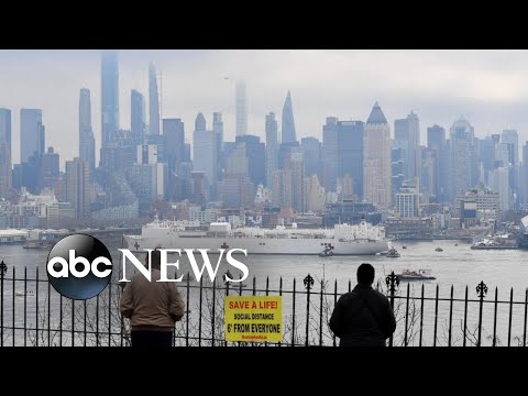 ニューヨークの住民は海軍の船「コンフォート」が到着するのを見守る｜WNT (Residents in New York watch as Navy ship Comfort arrives | WNT)