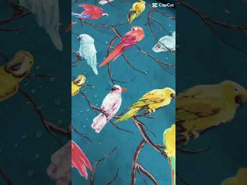 DUCK попугаи на тёмно-бирюзовом