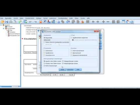 Kreuztabellen und Chi Quadrat Test auf Unabhängigkeit mit SPSS
