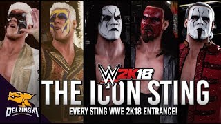 WWE 2K18 ALL Sting Entrances (Sting 88 91 98 99 15