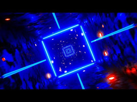🔷 4K Screensaver – Blue Digital Tunnel with Light Effects – Futuristic VJ Background (No Sound)