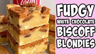 White Chocolate Biscoff Blondies! Recipe tutorial #Shorts