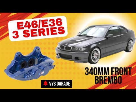 BMW E36 E46 Front brake upgrade 340mm Brembo 328i 325i m3 330i 330d 330ci 325ci f3x Calipers t5 disc