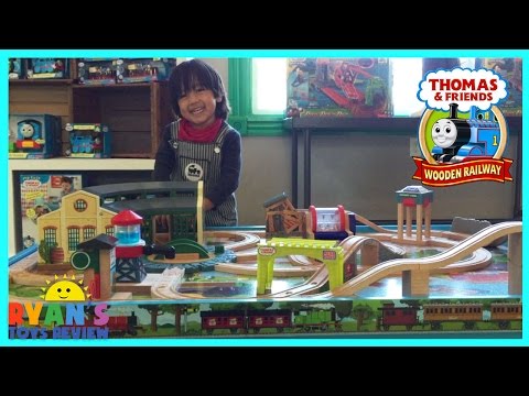 Thomas and Friends Wooden Railway Play Table Toy Trains for Kids Ryan ToysReview Video