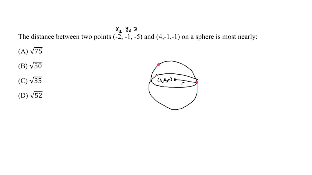 Analytic Geometry – Sphere Standard Equation and Distance Between two Points