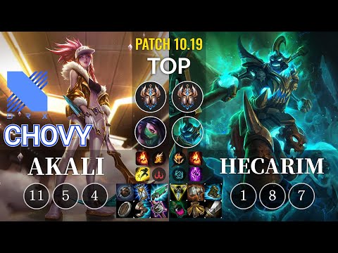 DRX Chovy Akali vs Hecarim Top - KR Patch 10.19