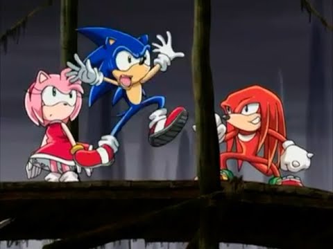 Sonic X Deleted Scene: Knuckles Scare Sonic By Stomping On The Bridge