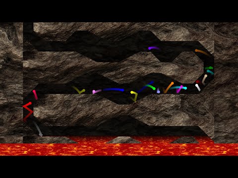 Escape from the Lava - Survival Marble Race in Algodoo