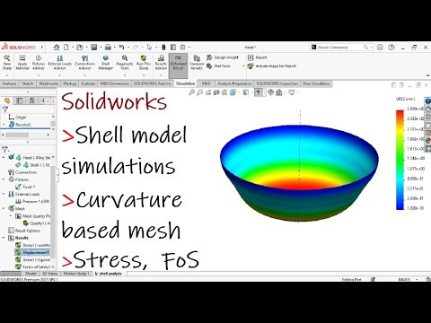 Solidworks simulation | Linear static analysis of a shell model