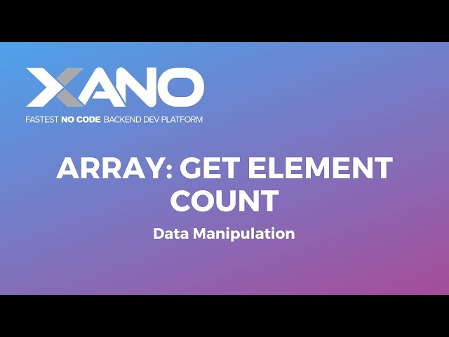 Array: Get Element Count