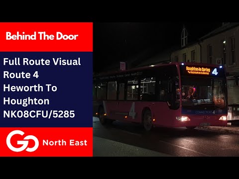 RETURN VERSION: FULL ROUTE VISUAL | Go North East Bus Route 4 - Heworth to Houghton | NK08CFU/5285