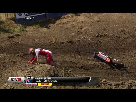 Mitch Evans crash - MX2 Race 1 - MXGP of Germany 2019