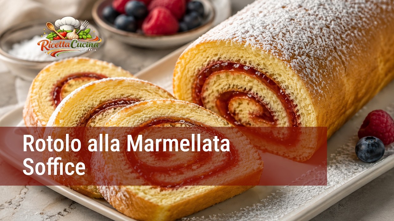 Anteprima video di Video Ricetta Rotolo alla Marmellata Soffice