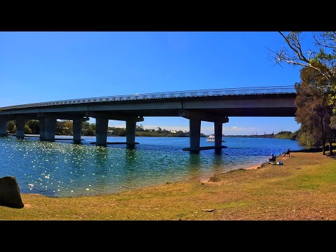 4K RELAXATION Beautiful Walk along the Tweed River at Chinderah & Fingal | Barney's Point Bridge