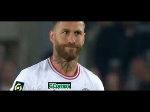 Sergio Ramos try to score from the center circle against Strasbourg