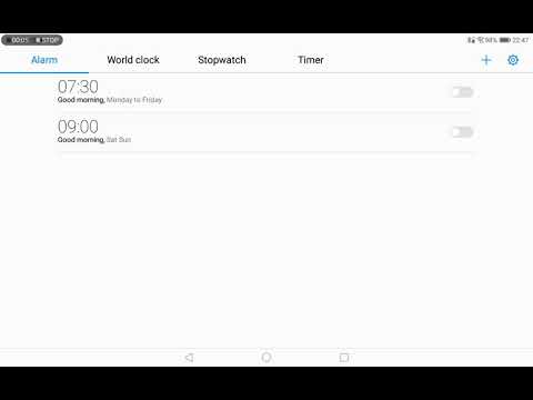 how to set a alarm clock on Huawei t5 media pad