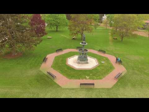 Drone footage of West Brookfield Common. 1 of 2.
