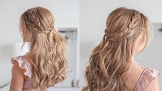 HALF UP LACE BRAIDS | Cute Hairstyle for Medium Long Hair