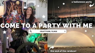 Cozy Halloween Vlog 🎃 My Vintage Sweaters, Lake Night Party & DOUBLE Rainbow Magic!
