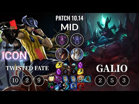 OMG icon Twisted Fate vs Galio Mid - KR Patch 10.14