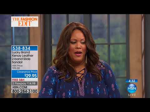 Lucky Brand Kenay Leather 2band Slide Sandal