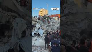 Gaza Building Collapse: Child Trapped as Rescue Teams Dig Through Rubble