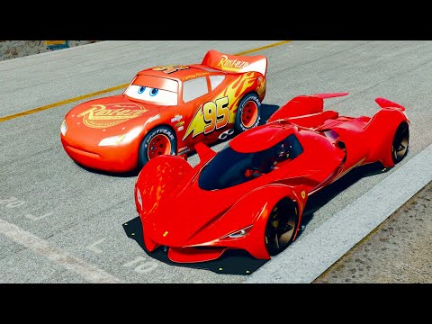 Lightning McQueen vs Ferrari Piero LM 2025 at Desert Drag Race