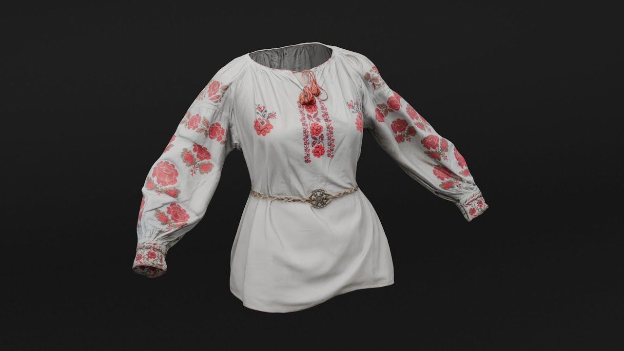 Ukrainian National Shirt Clothes 3D Model