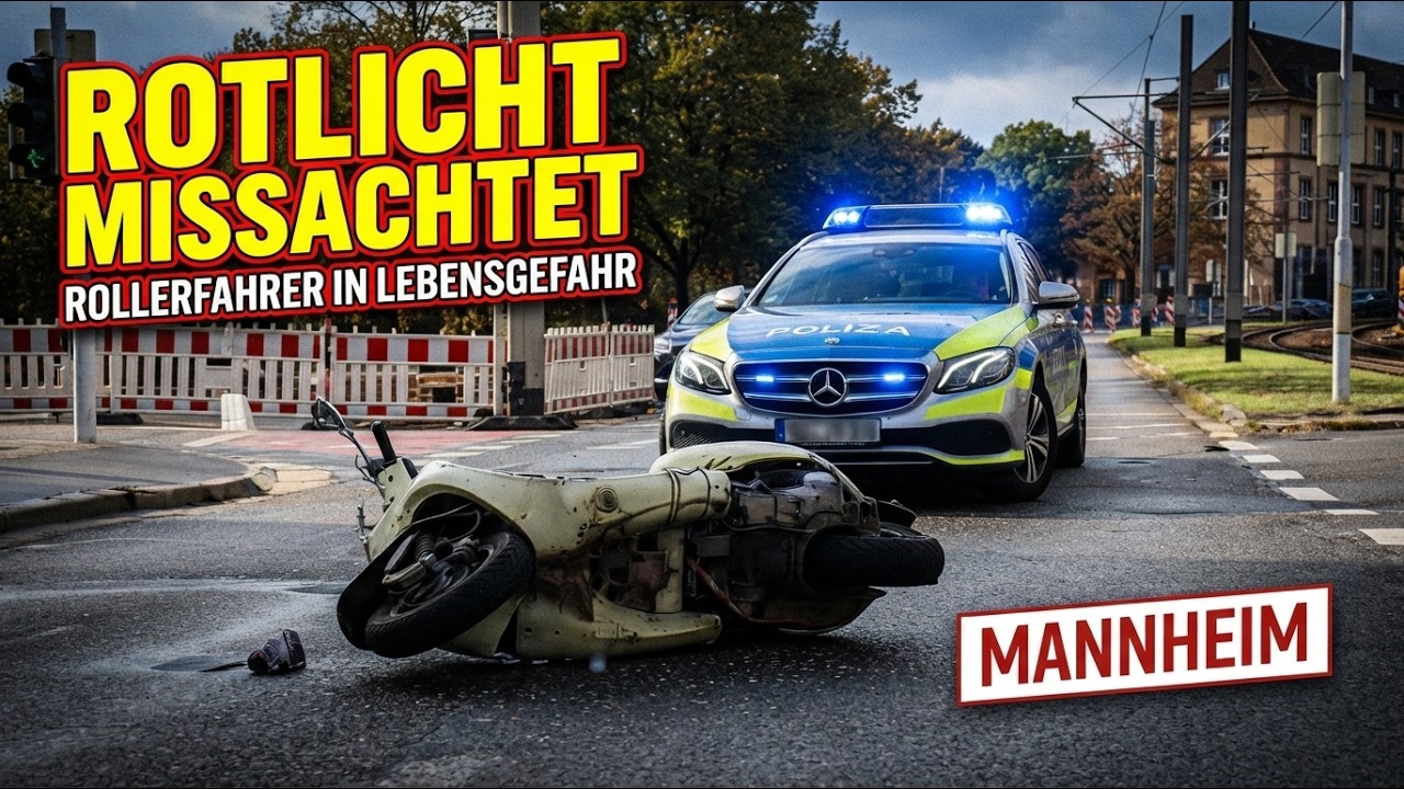 Mannheim: Vespa-Fahrer lebensgefährlich verletzt – Rettungshubschrauber im Einsatz