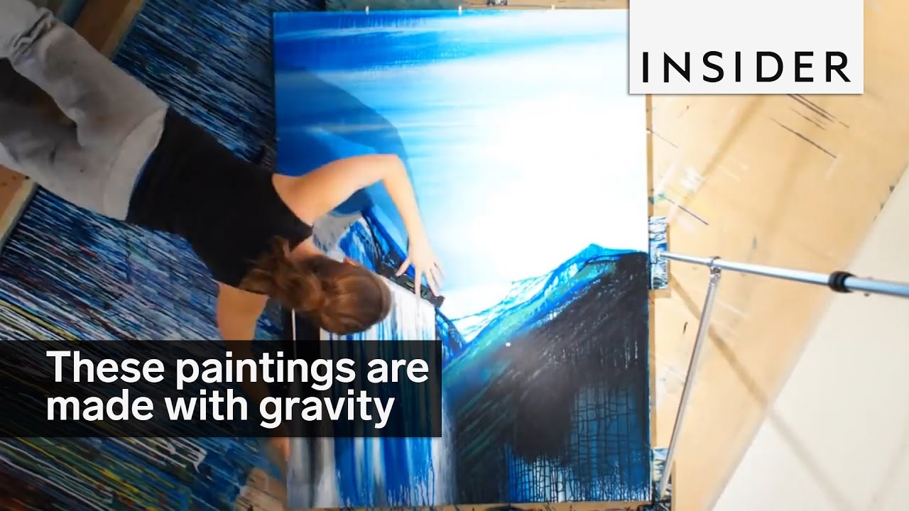 These paintings are made with gravity